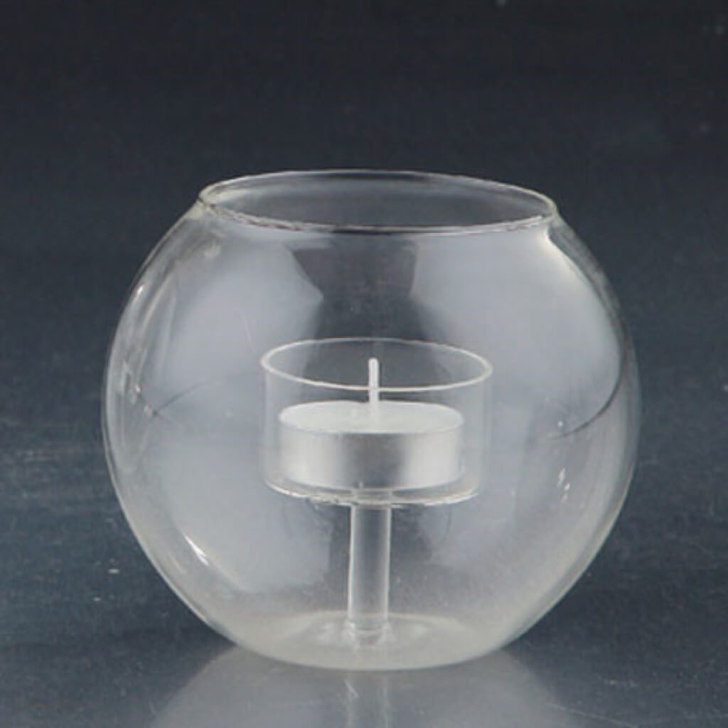 Candleholder H:3.5" D:4.5" Clear 