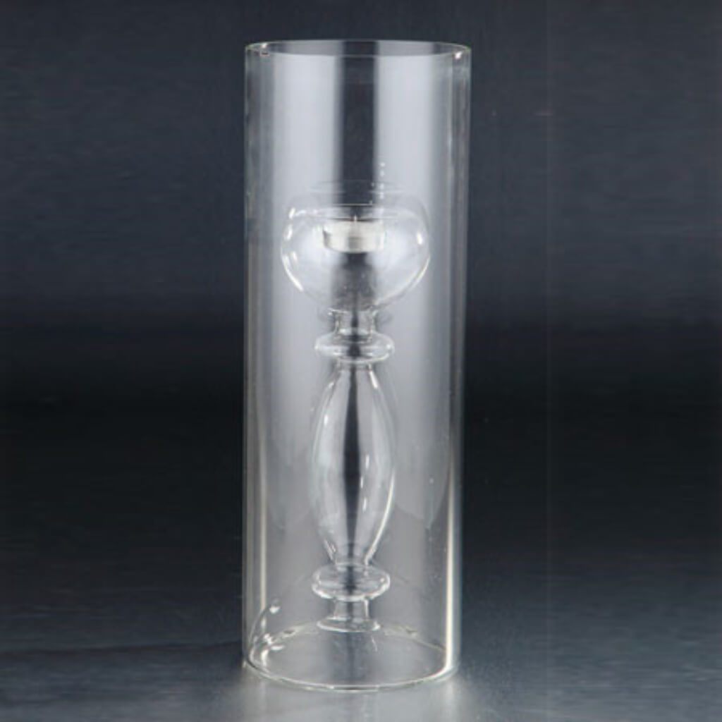 Candleholder 1 H:14&quot;D:4.5&quot; Clear 