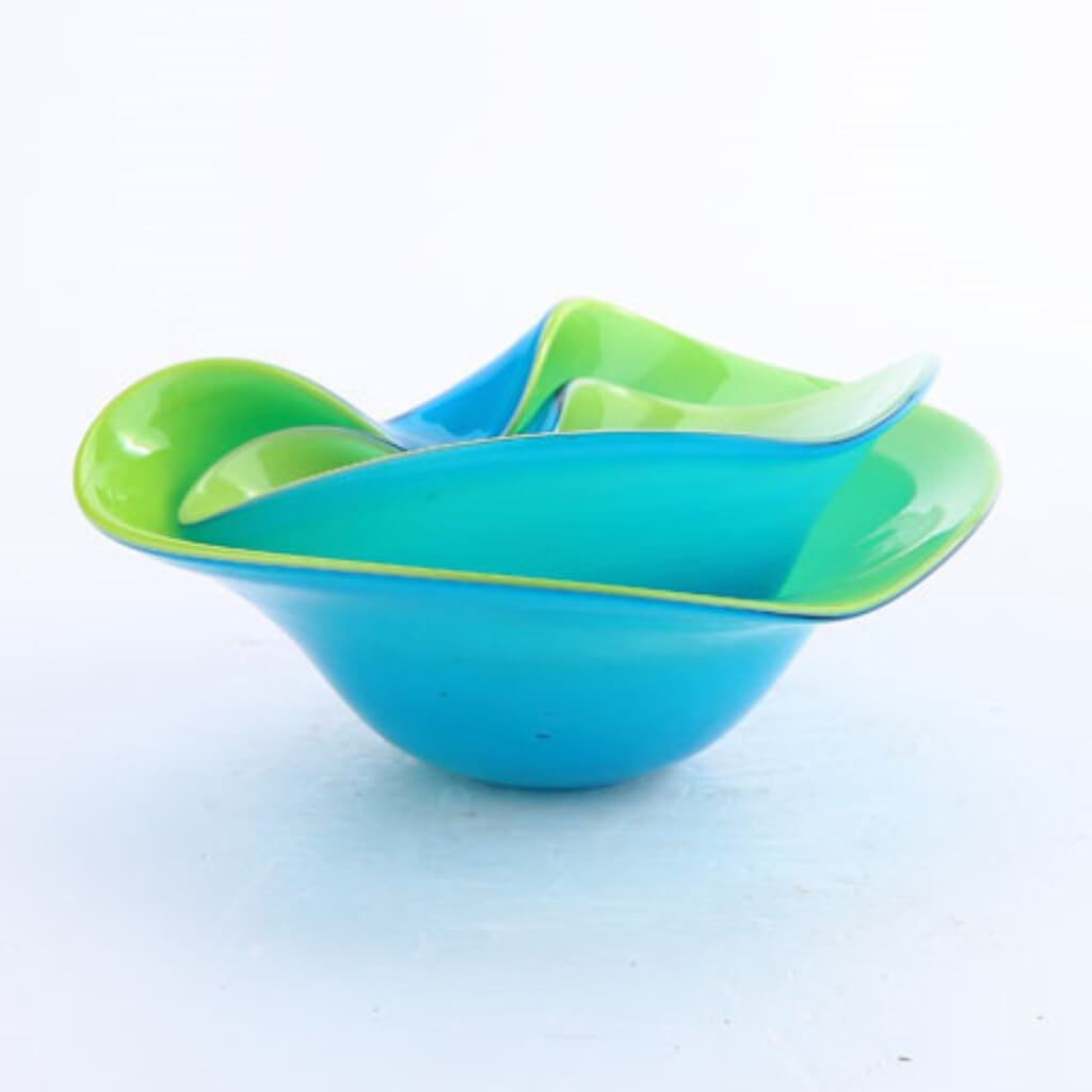 Vase Set Of 2 L:7"/6"W:6.5"/5"H:2.5"/2.5" Green 