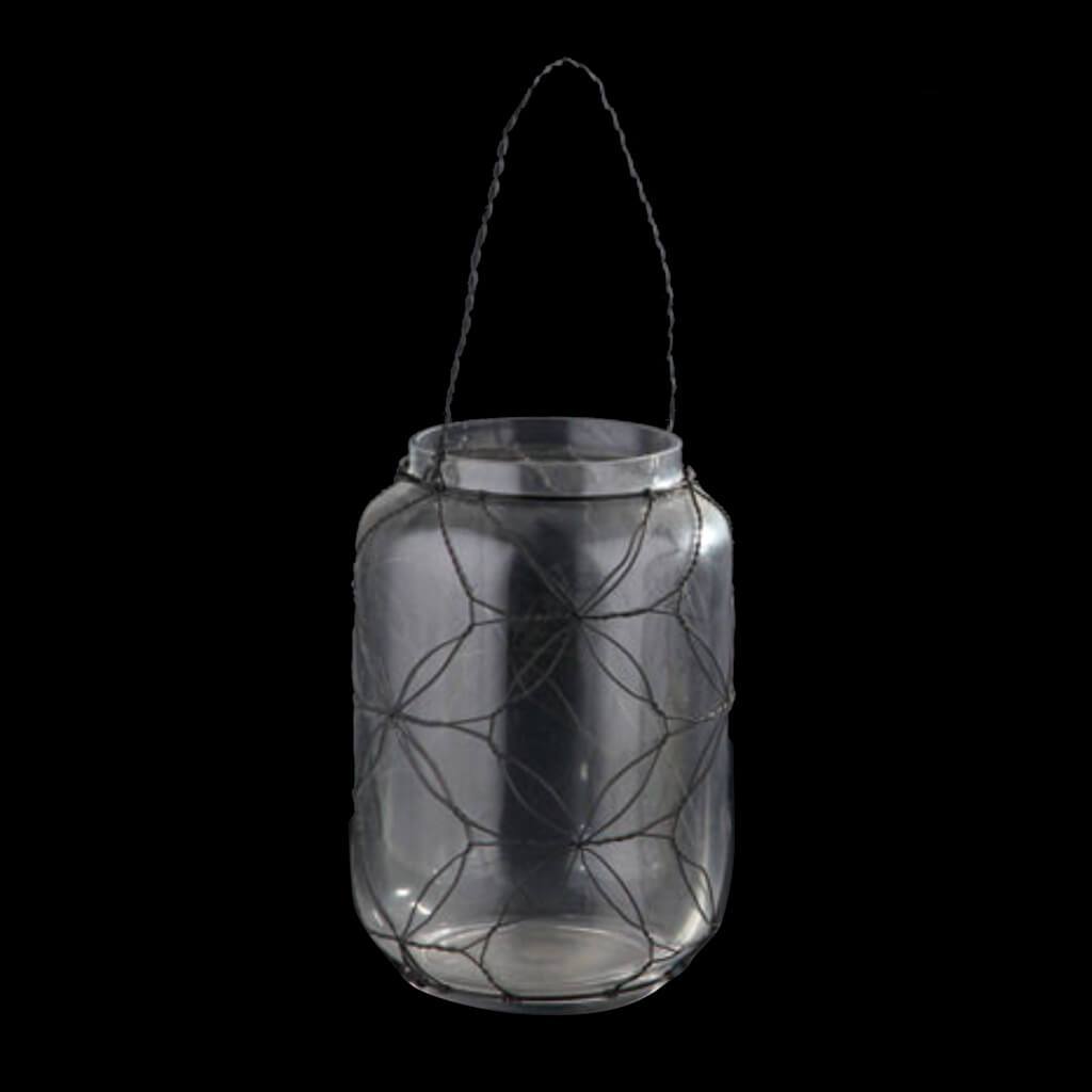 LANTERN WITH WIRE H:10" D:6.5" CLEAR 