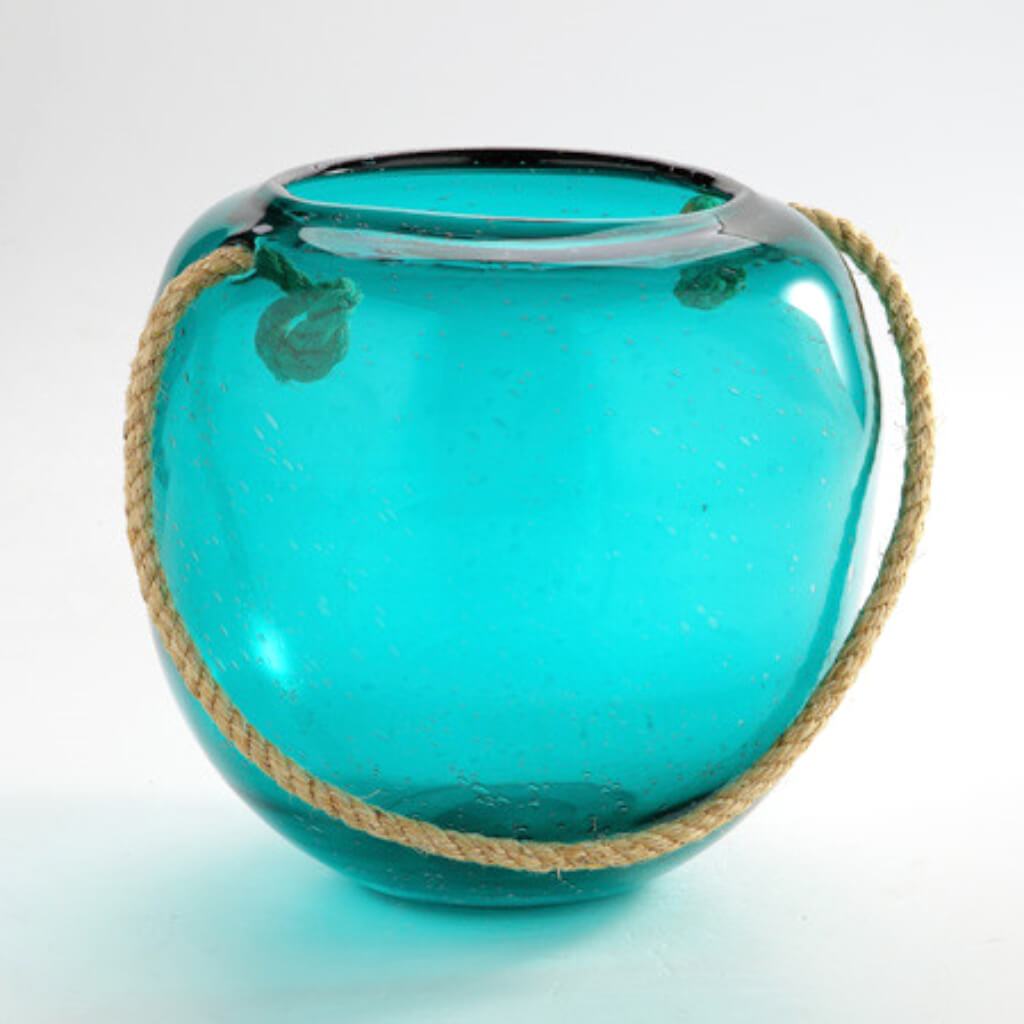 VASE H:12" D:12" TURQ 