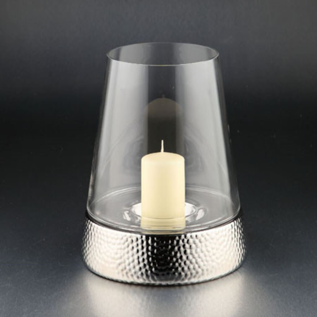 Hurricane Candleholder H:8&quot; D:6&quot; Silver 