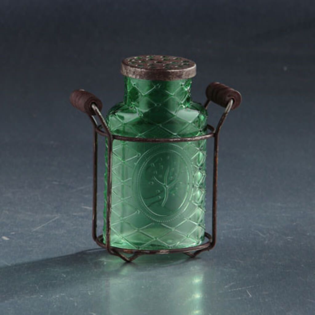 Jar W/Lid L:4.5&quot;W:2.5&quot;H:5.5&quot; Green 