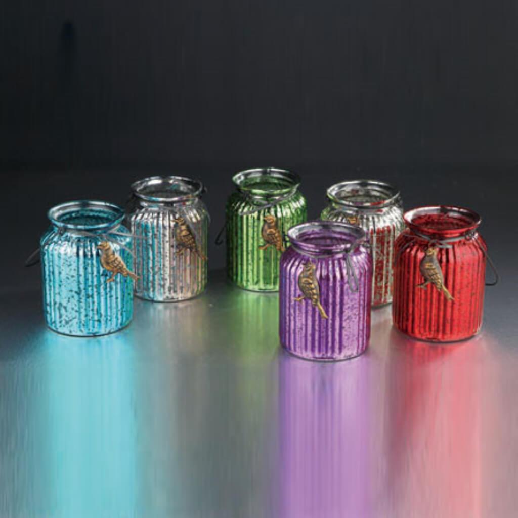 6Asst Colors Candleholder H:5.5" D:4.5" 