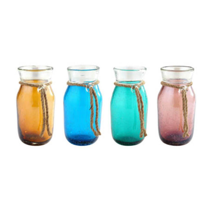 4Asst Colors Vase H:9.5" D:4.5" Multi 