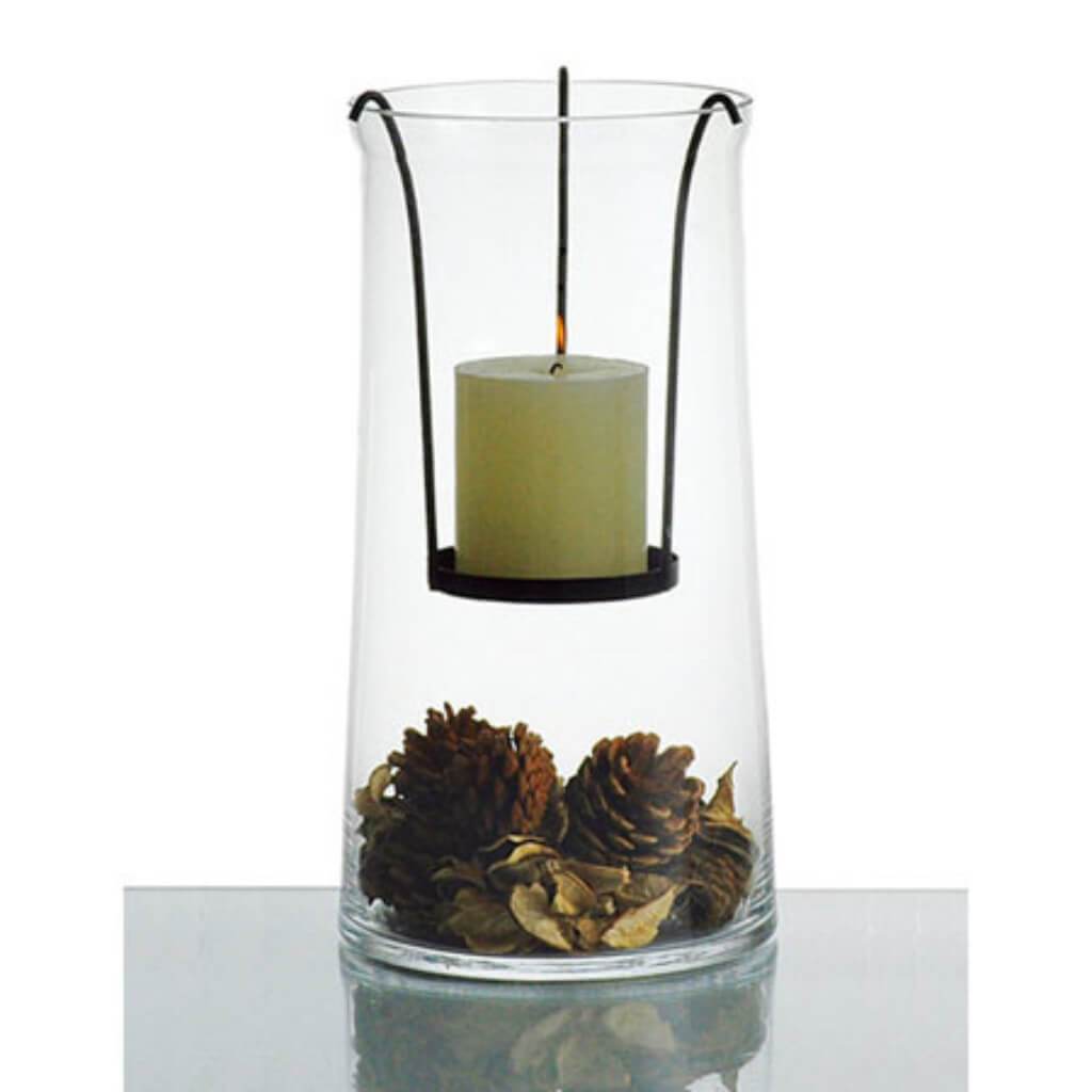 Candleholder H:12"D:6.5" Med Clear 