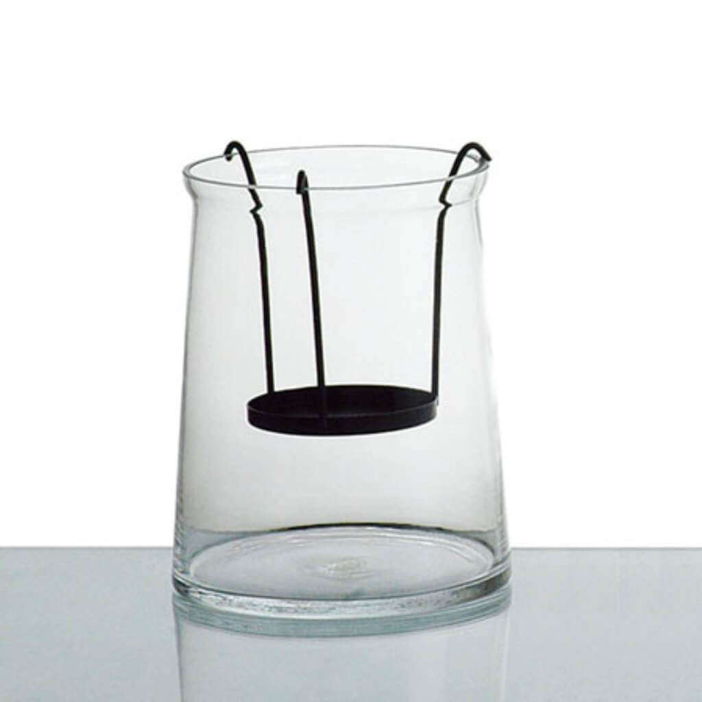 Candleholder H:8"D:6.5" Small Clear 