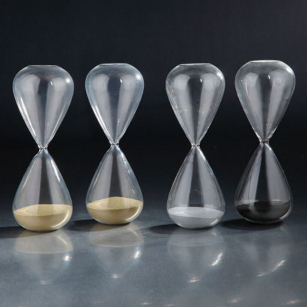 3Asst Colors Glass Sand Timer H:9.5" D:3.5" Multi 