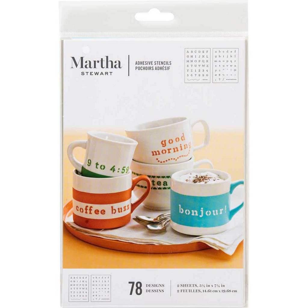 Martha Stewart Adhesive Stencils 2pcs Typewriter 5.75in x 7.75in 78 Designs