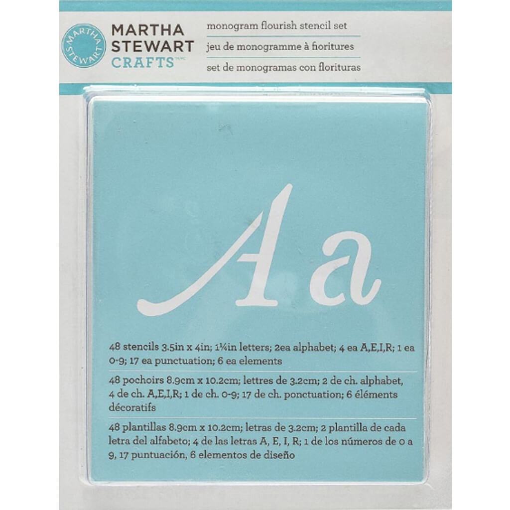 Martha Stewart Large Alphabet Stencils 48/Pkg Monogram Flourish Font Size 1.25in