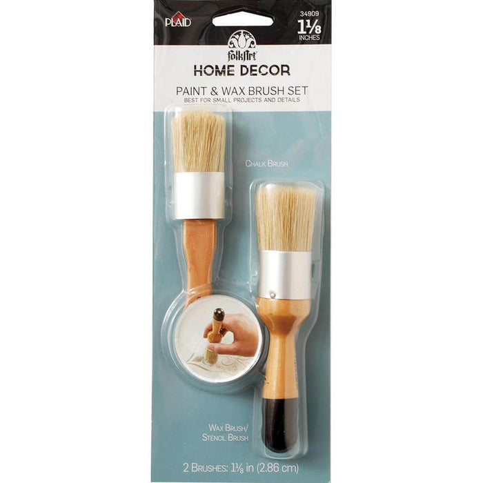 Folkart Home Decor Paint & Wax Brush Set