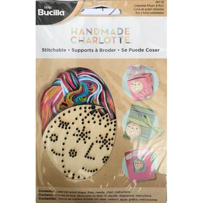 Stitchable Mini Wood Needlecraft Kit - Moon & Sun