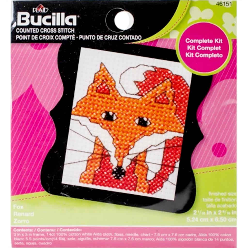 Beginner Minis Fox Counted Cross Stitch Kit 3in x 3in 14ct