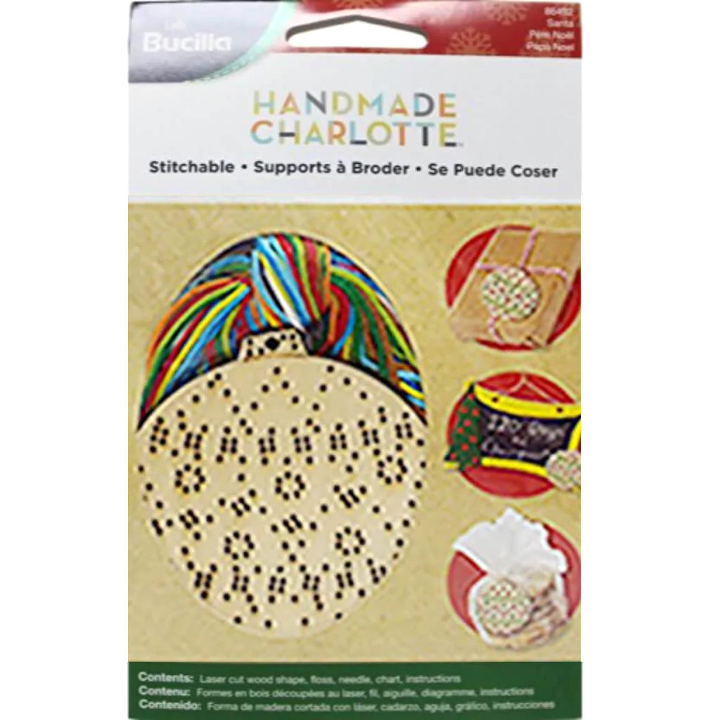 HANDMADE CHARLOTTE STITCHABLE WOOD BALL ORNAMENT 