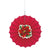 Paper Fan 12in, Holly Poinsettia