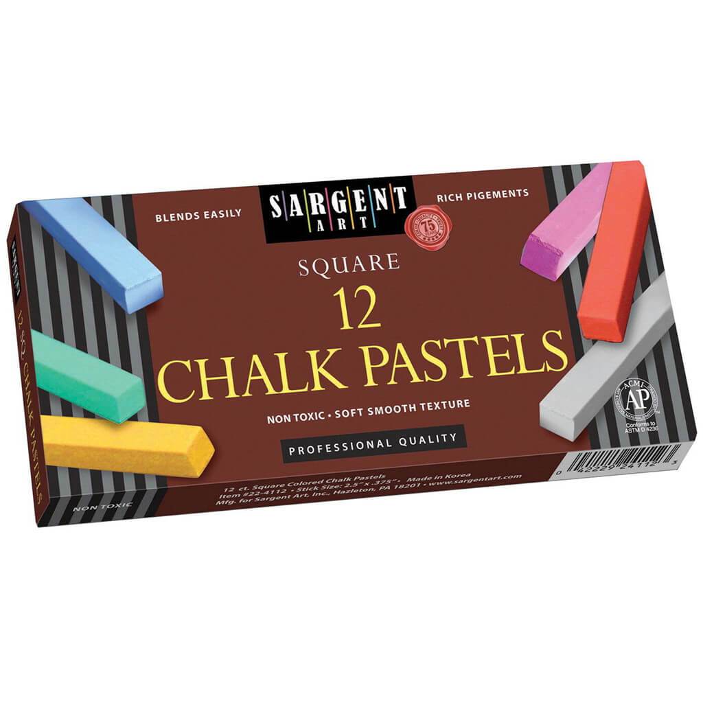 Artists&#39; Chalk Pastels Colors, Square 12ct