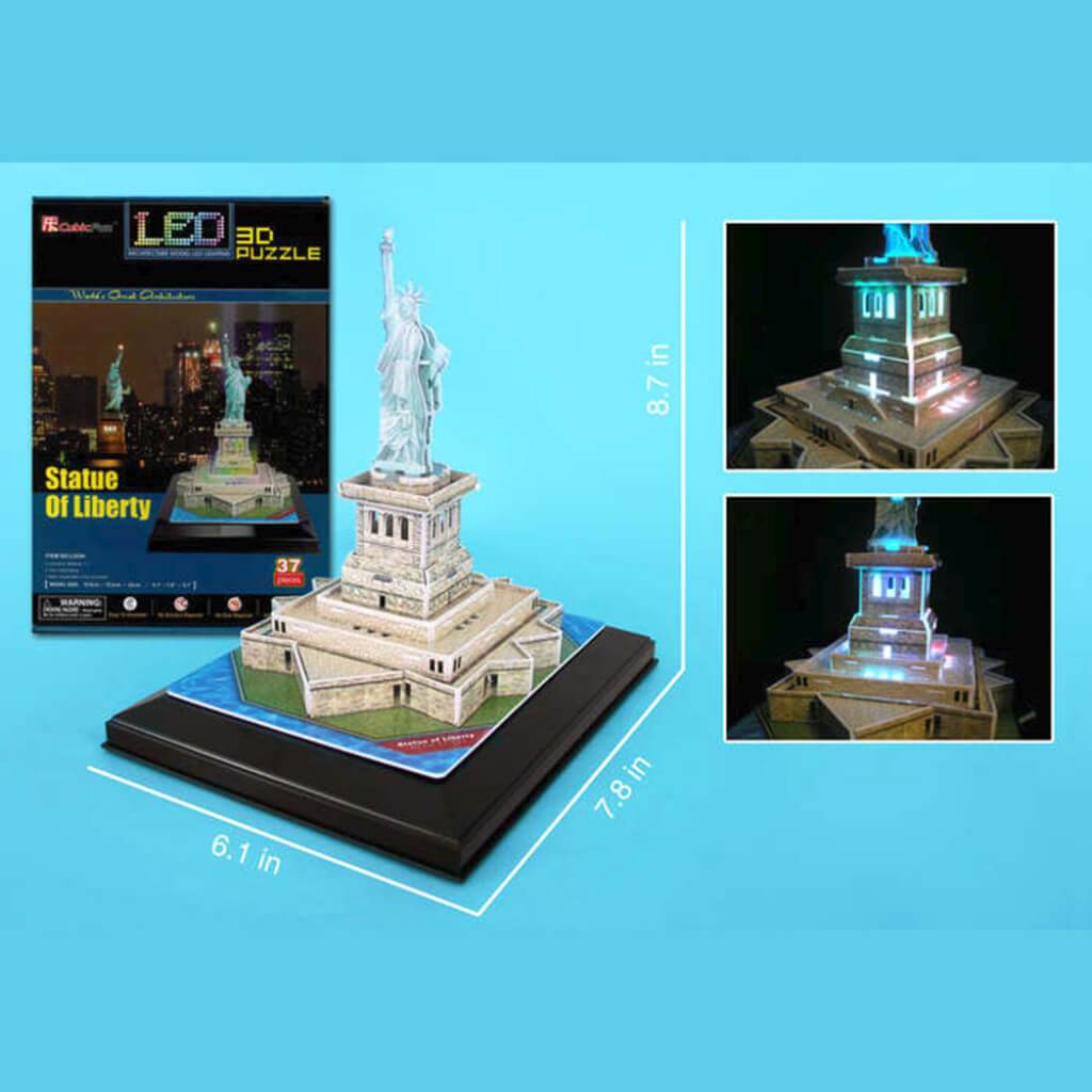 Statue Of Liberty 3D Puzzle With Base &amp; Lights 37pcs 