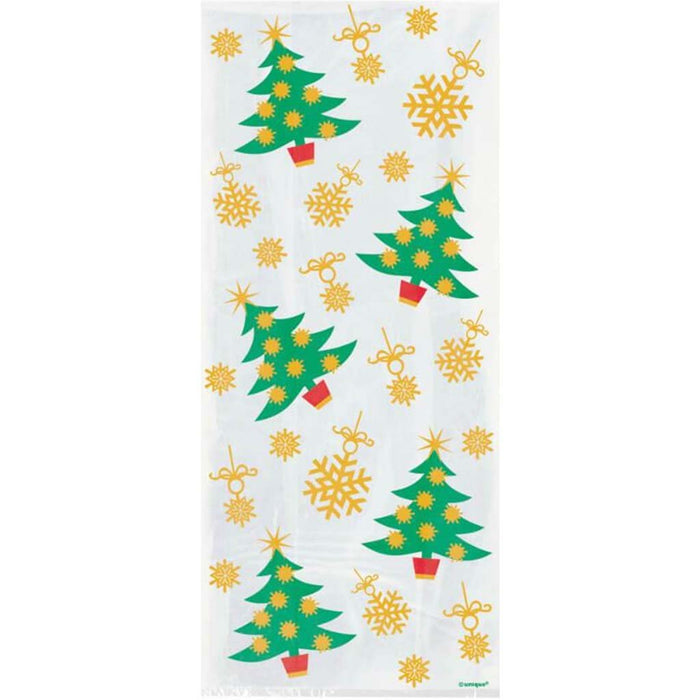 Golden Christmas Cello Bags, 20ct