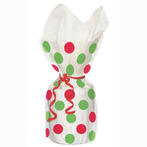 Cellophane Bags 20ct, Red & Green Dots