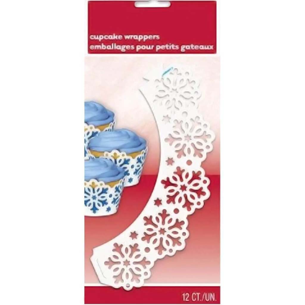 Snowflakes Die Cut Cupcake Wrappers, 12ct 