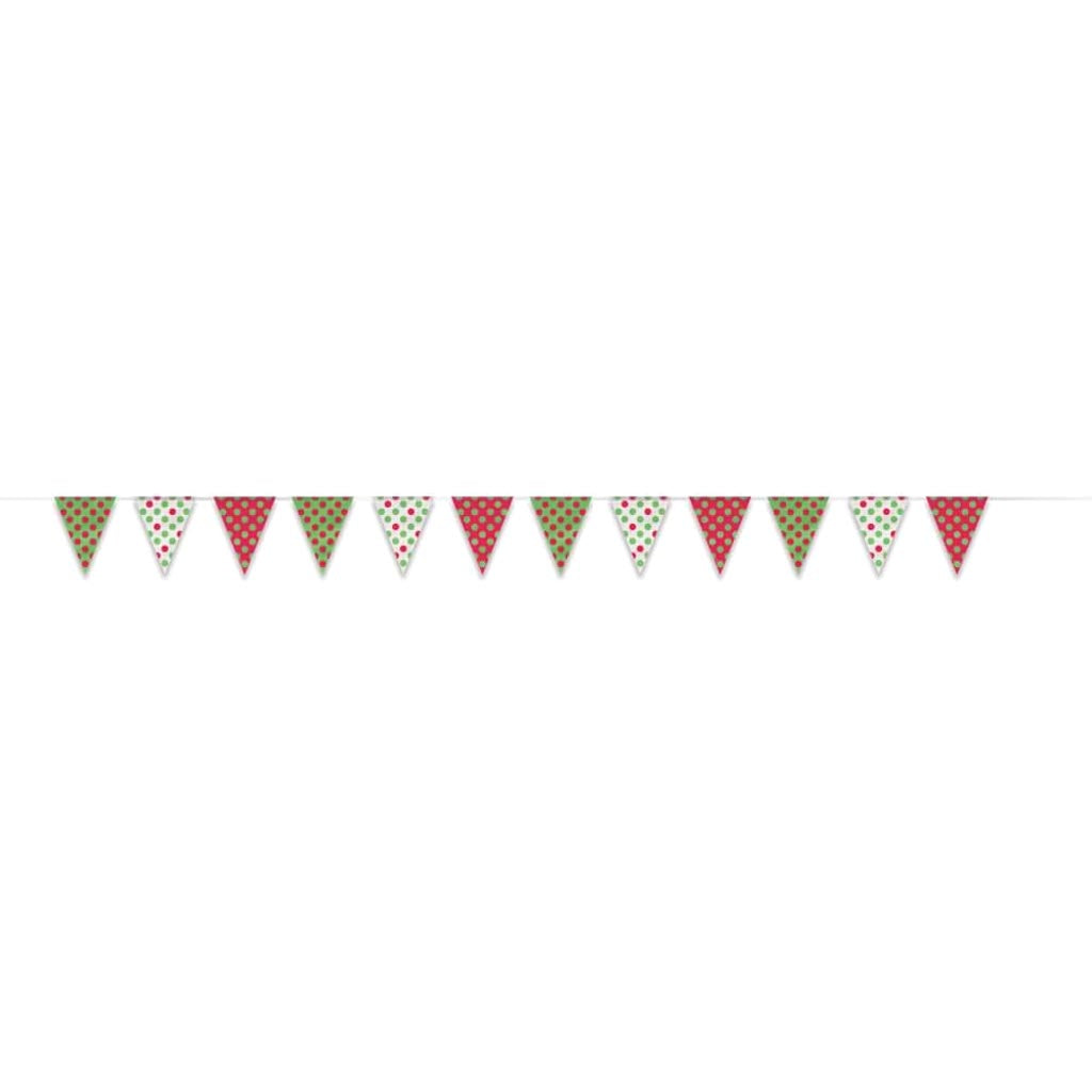 Flag Banner 12ft, Red &amp; Green Dots 