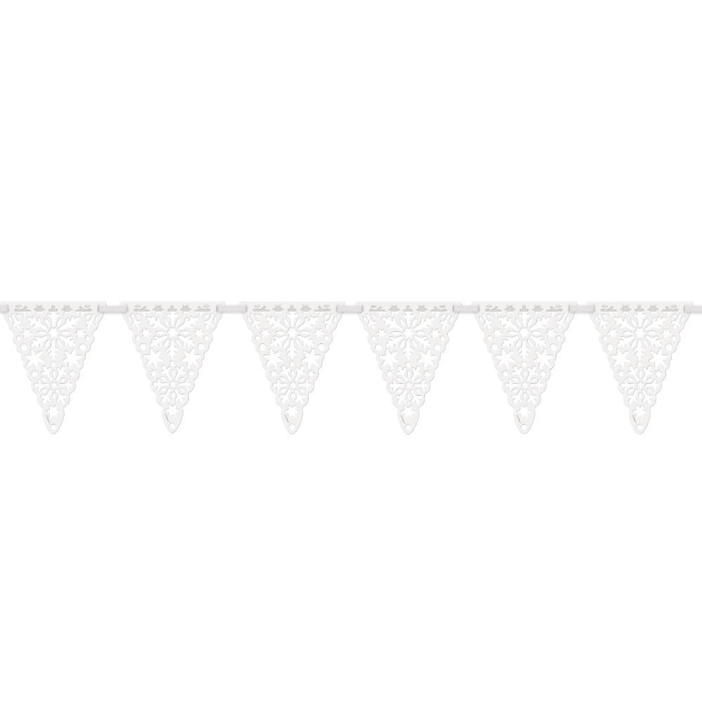 Die Cut Flag Banner, Snowflakes Paper 