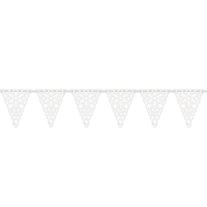 Die Cut Flag Banner, Snowflakes Paper 