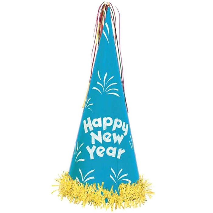 New Years Giant Glitter Cone Party Hat 