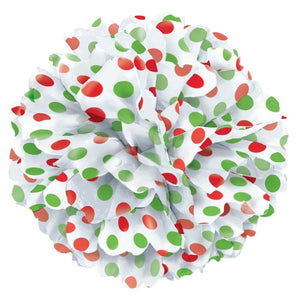 Tissue Pom Pom 14in, Red & Green Dots 