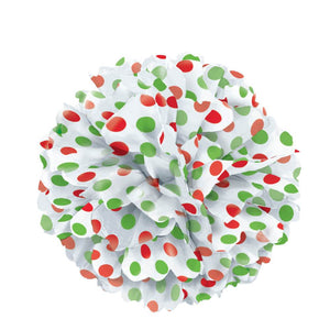 Tissue Pom Pom 14in, Red & Green Dots
