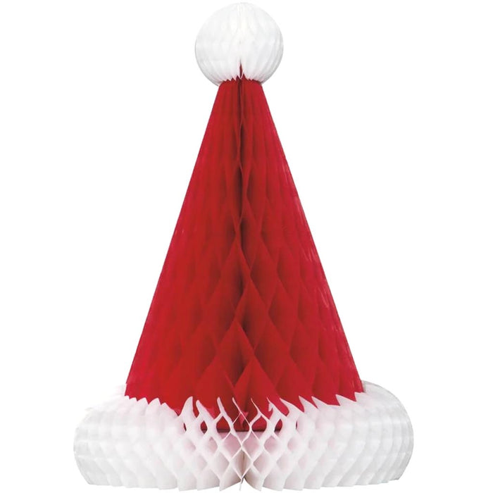 Centerpiece 12in, Santa Hat Honeycomb 