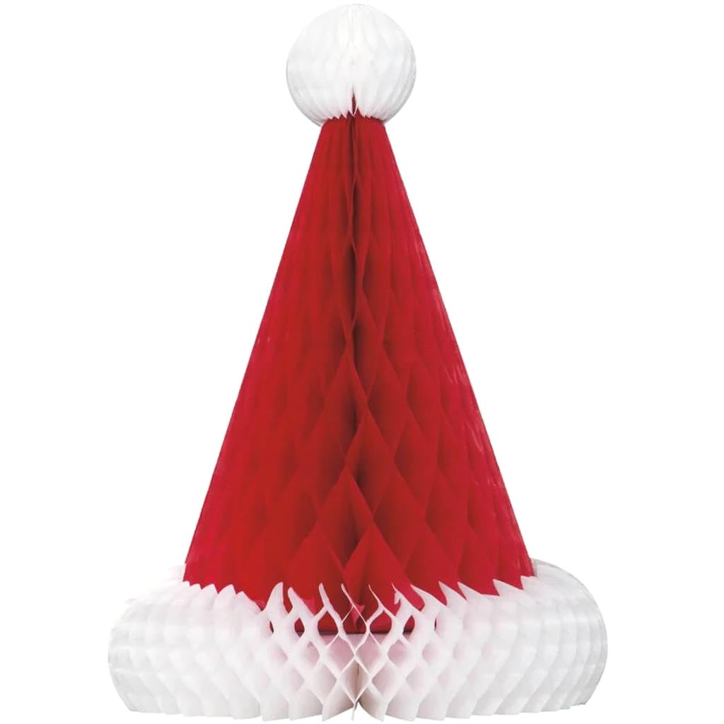 Centerpiece 12in, Santa Hat Honeycomb 