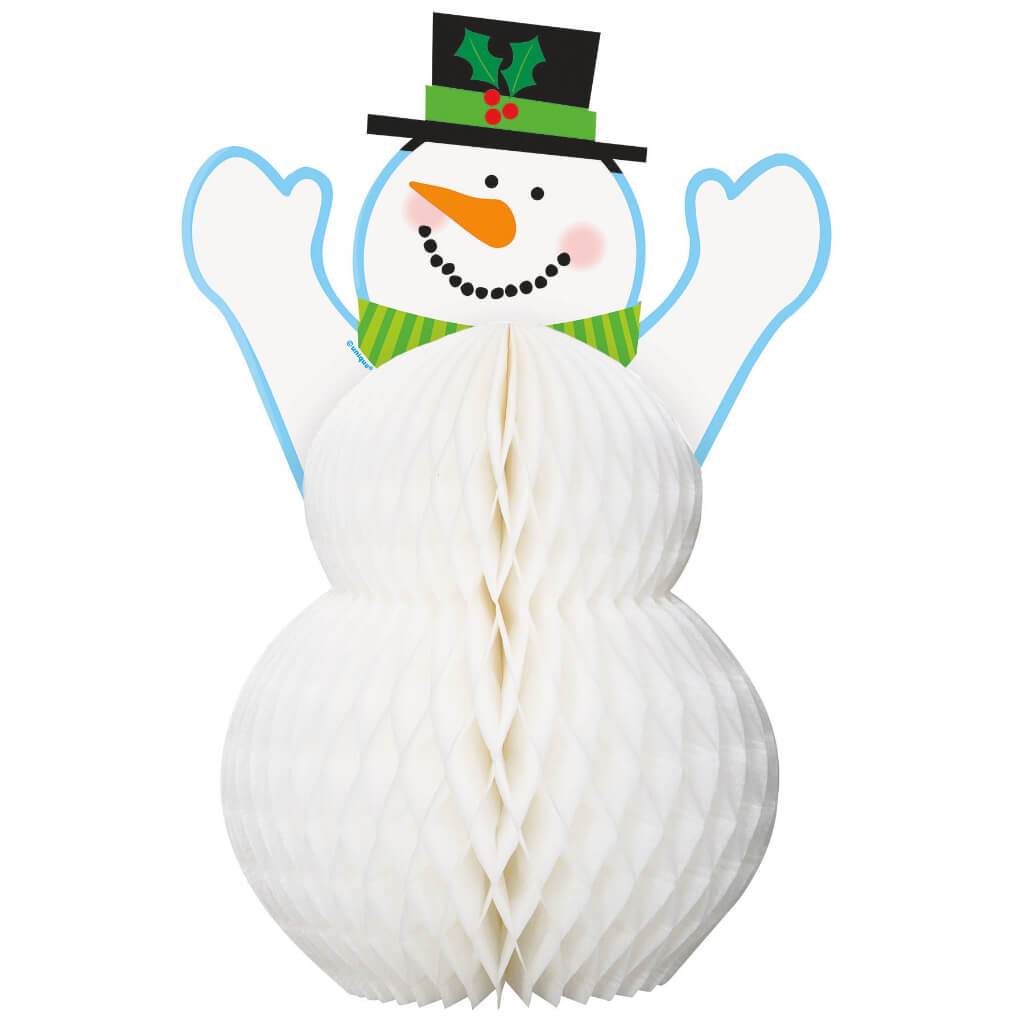 Happy Holidays Snowman Honeycomb Centerpiece, 12in