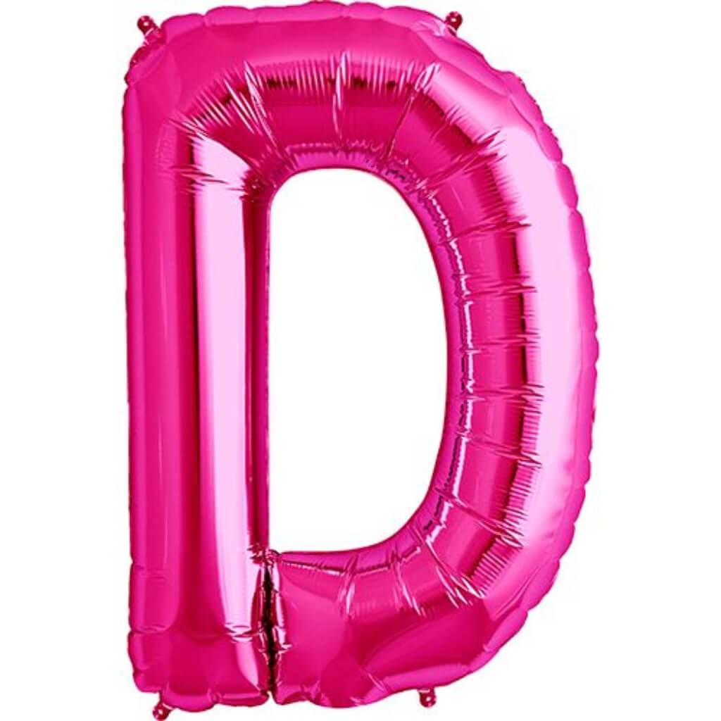 Foil Balloon Letter D  16in Magenta