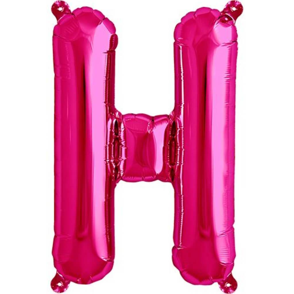 Foil Balloon Letter H  16in Magenta