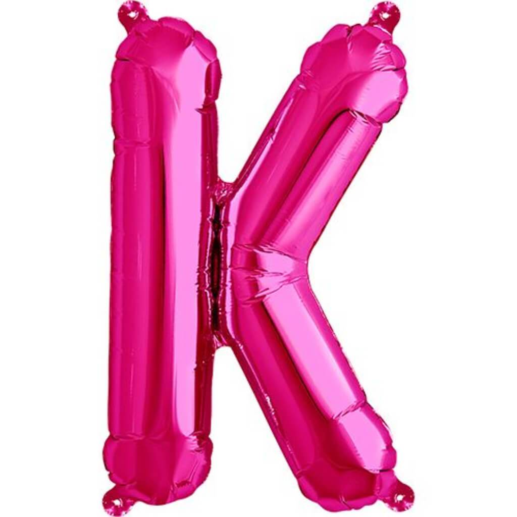 Foil Balloon Letter K  16in Magenta