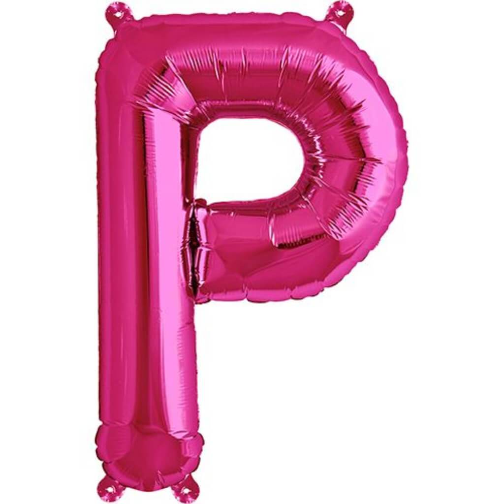 Foil Balloon Letter P  16in Magenta