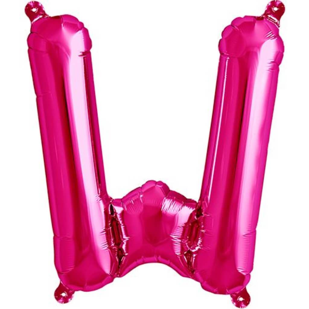 Foil Balloon Letter W  16in Magenta