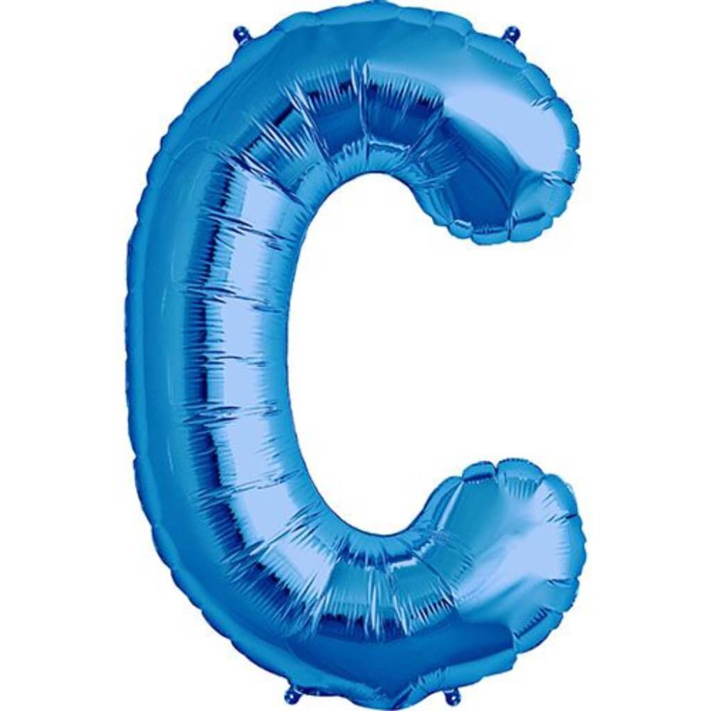 Foil Balloon Letter C  16in Blue