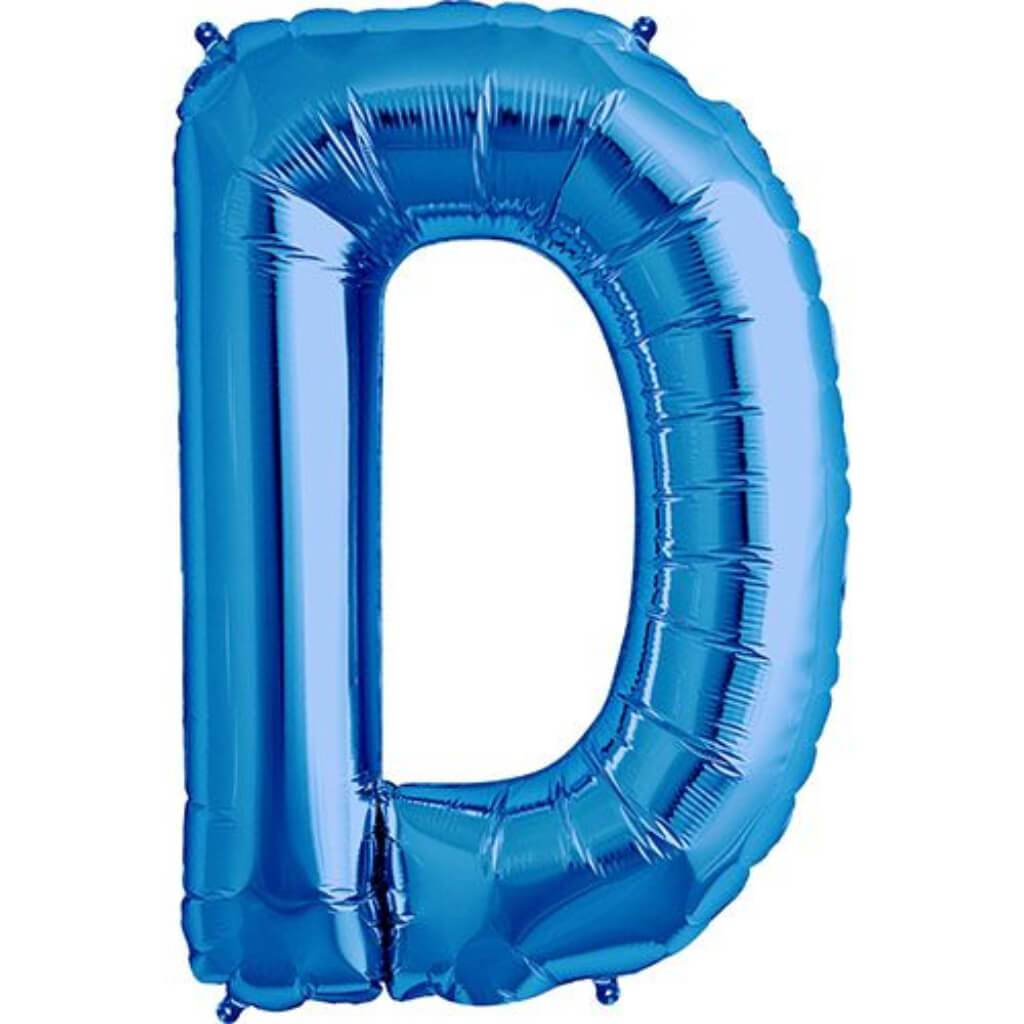 Foil Balloon Letter D  16in Blue