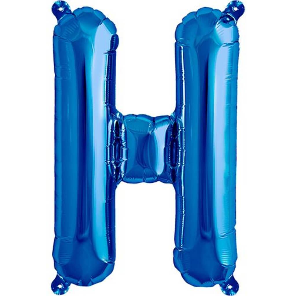 Foil Balloon Letter H  16in Blue