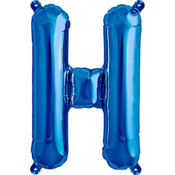 Foil Balloon Letter H  16in Blue