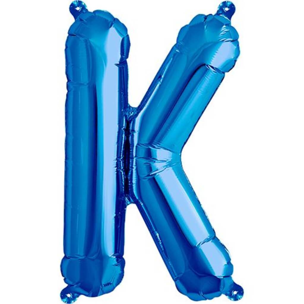 Foil Balloon Letter K  16in Blue