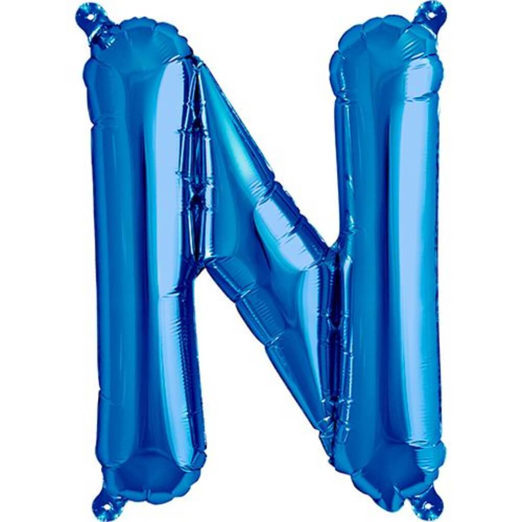 Foil Balloon Letter N  16in Blue