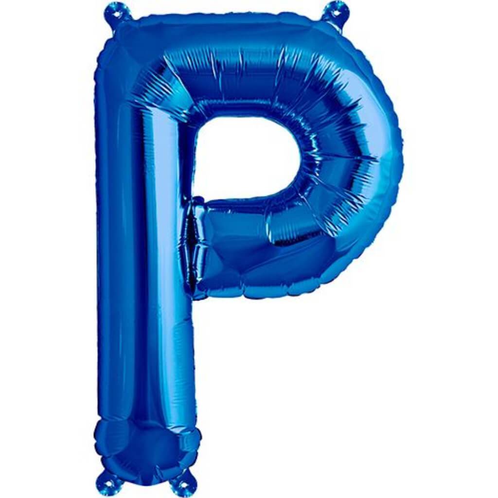 Foil Balloon Letter P  16in Blue