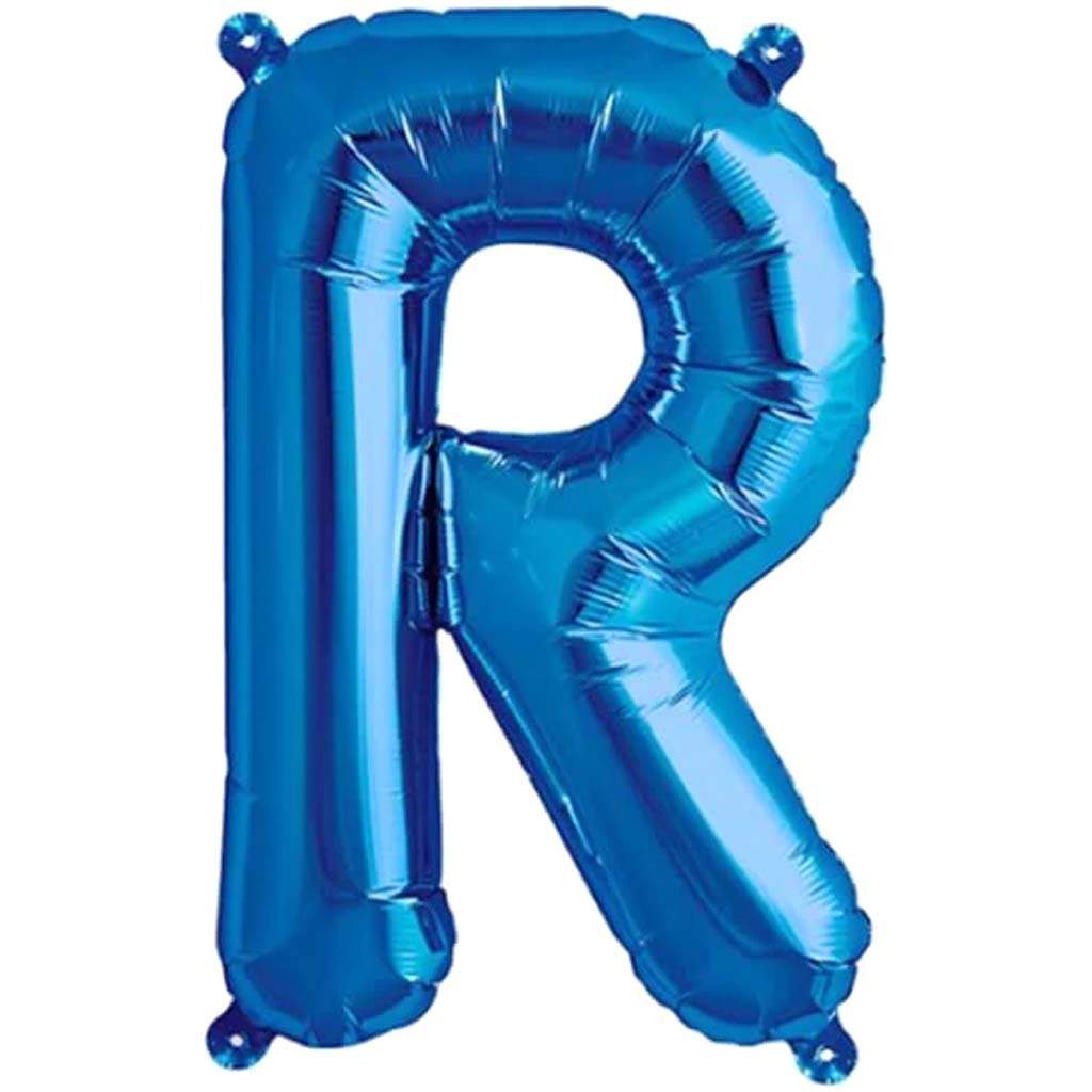 Foil Balloon Letter R 16in Blue