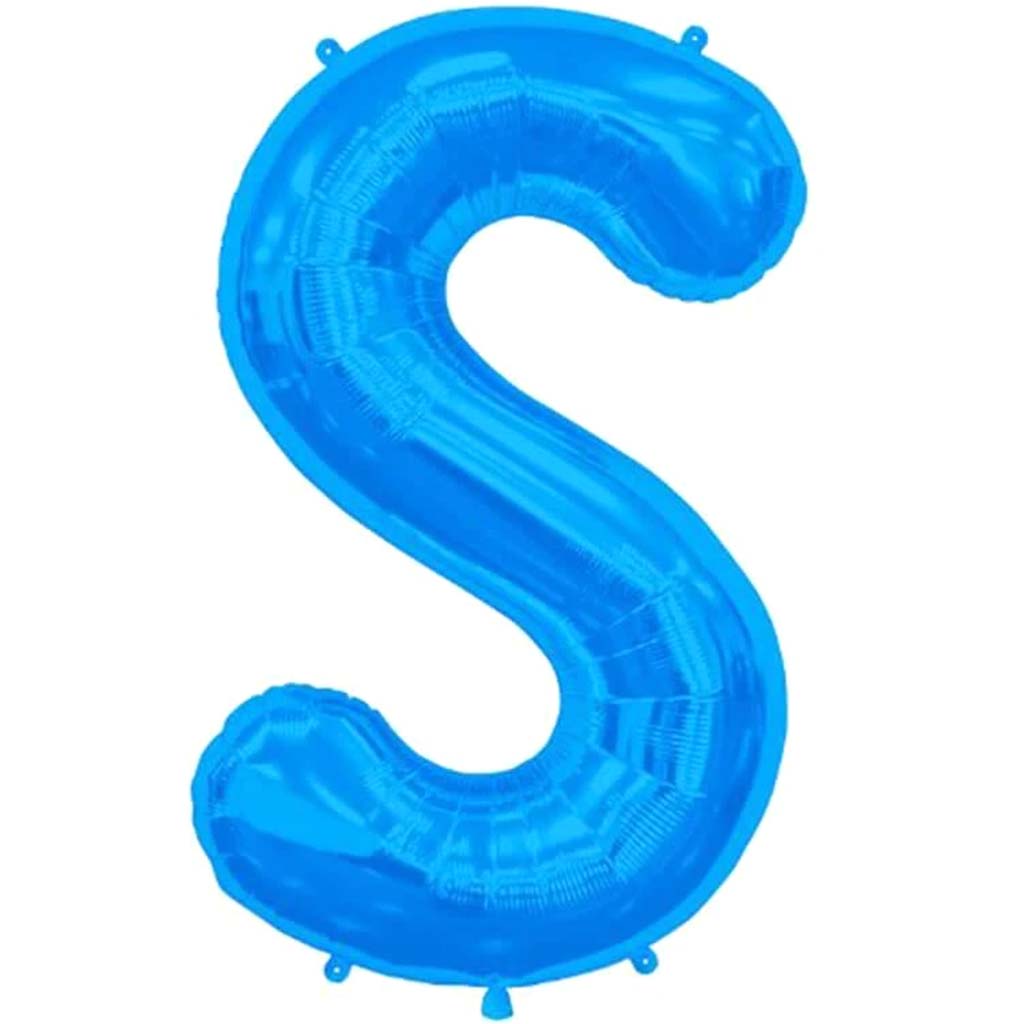 Foil Balloon Letter S 16in Blue