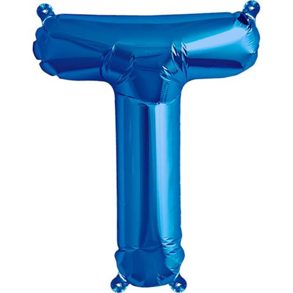 Foil Balloon Letter T  16in Blue