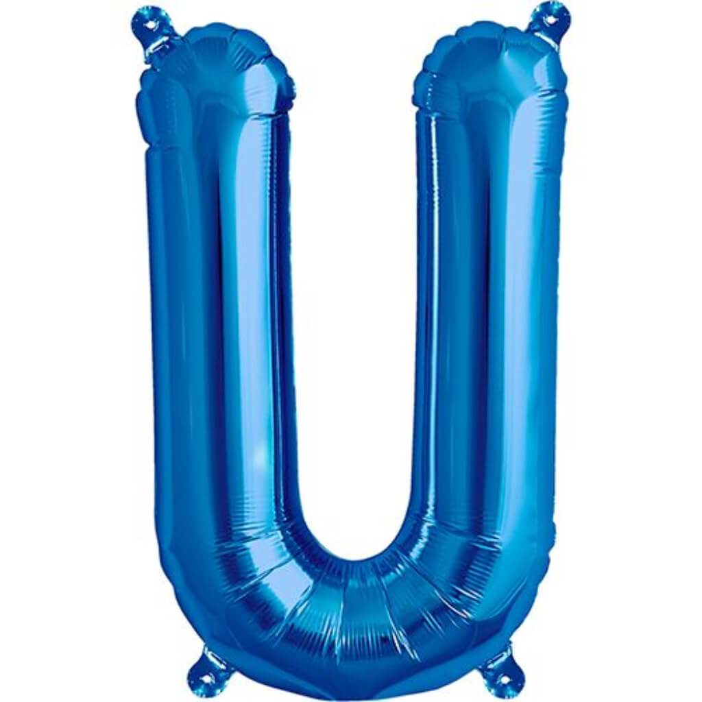 Foil Balloon Letter U  16in Blue