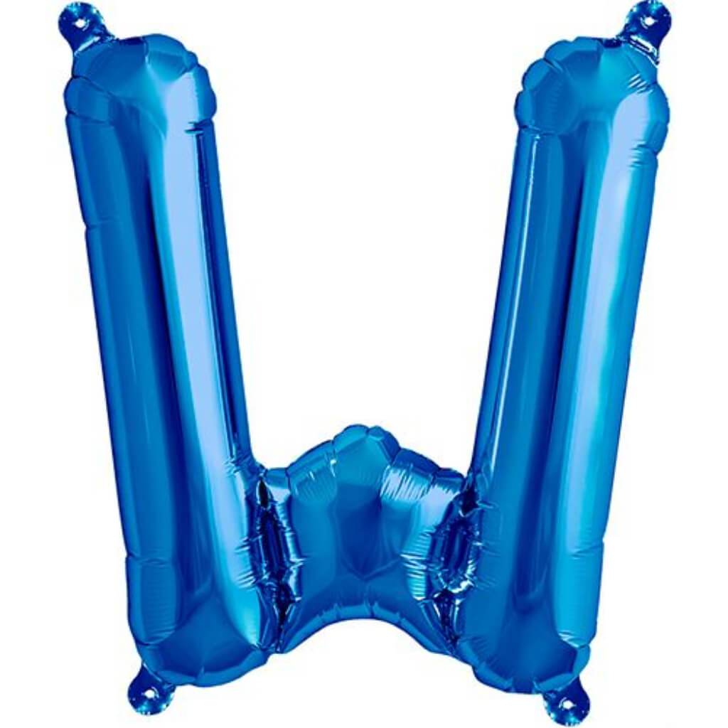 Foil Balloon Letter W 16in Blue